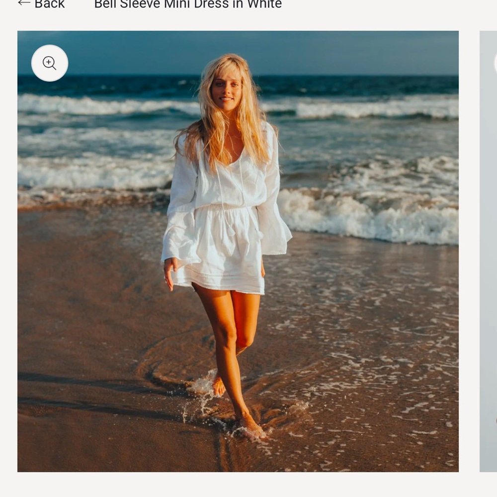 Normal Brand Bell Sleeve Mini Dress in White